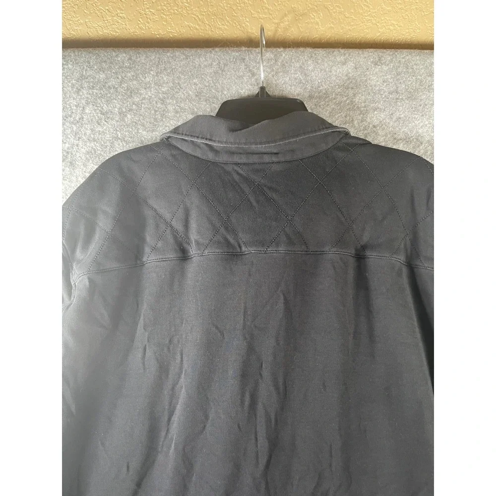Banana Republic Luxury Touch Mens XL Tall Long Sleeve Polo Black Grey‎ Striped